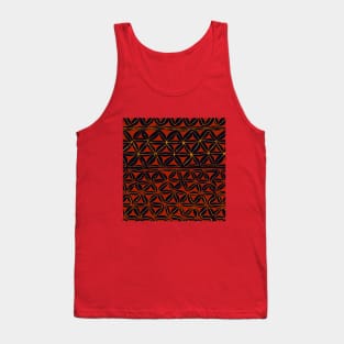 Tropical Tribal Tapa - Rust Black Tank Top